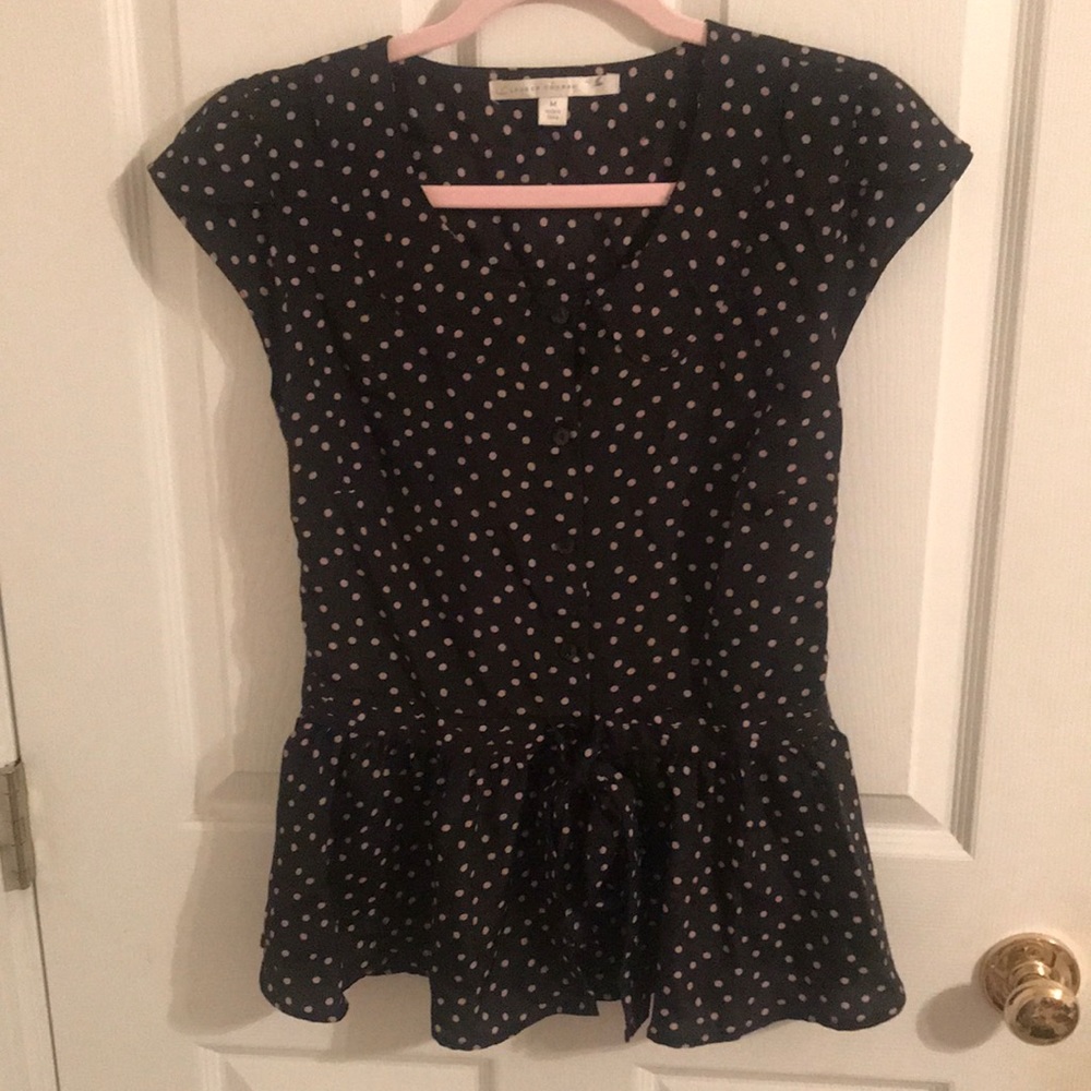 4 for $20 LC Lauren Conrad black polka dot top